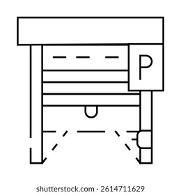 automatically parking gates line icon vector. automatically parking gates sign. isolated contour symbol black illustration