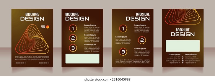 Automating operations blank brochure design. Template set with copy space for text. Premade corporate reports collection. Editable 4 paper pages. Bebas Neue, Audiowide, Roboto Light fonts used