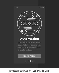 automation banner design with line icon, vector