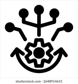 automation black icon vector illustration on white background