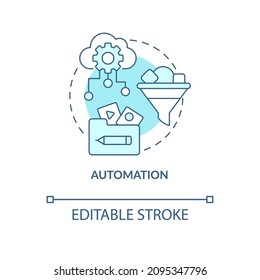Automation blue concept icon. Subscription based services. Benefits abstract idea thin line illustration. Isolated outline drawing. Editable stroke. Roboto-Medium, Myriad Pro-Bold fonts used