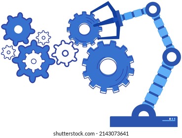 Proceso comercial de automatización. Realización de experimentos de inteligencia artificial para el desarrollo de nuevas empresas. Pesas de elevación de brazo robóticas, trabajo de producción. Proyecto de nuevo negocio de tecnologías modernas