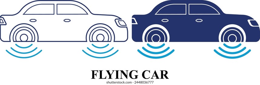 Automation Car, Flying Car, Future Car web icons in line and fill style. Set of high quality Information technology signs for web and mobile app. Colorful Editable icon set of IT and Gadgets.
