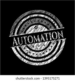 Automation chalkboard emblem. Vector Illustration. Detailed.