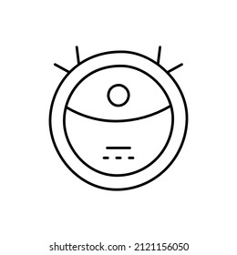 Automation Cleaner Robot icon in black line style icon, style isolated on white background