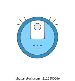 Automation Cleaner Robot icon in color icon, isolated on white background 