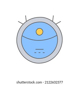 Automation Cleaner Robot icon in color icon, isolated on white background 