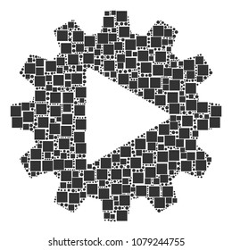 Automation collage icon of squares and circles in various sizes. Vector items are composed into automation collage design concept.