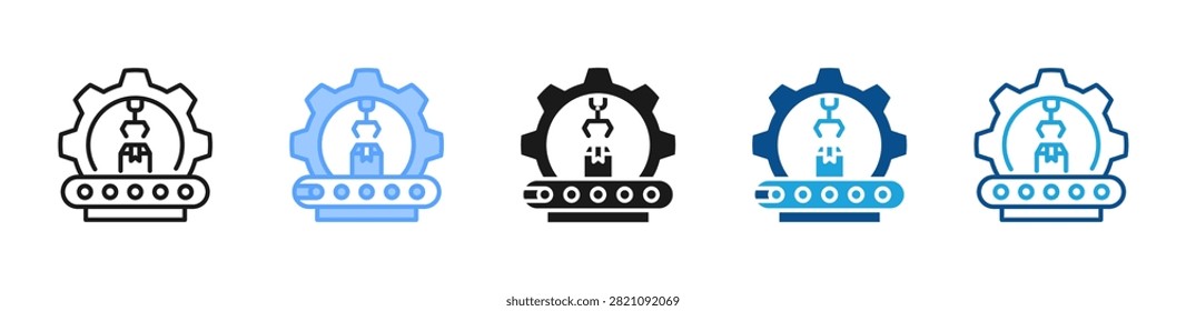 Automation Conveyor web icon with multiple style collection