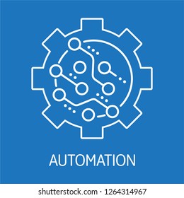 Automation. Electronic Control. Vector Icon On Isolated Background.