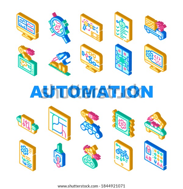 Automation\
Engineer Collection Icons Set Vector. Iron Solder Soldering\
Electronic Microcircuit And Remote Control, Robot And Rover\
Engineer Isometric Sign Color\
Illustrations