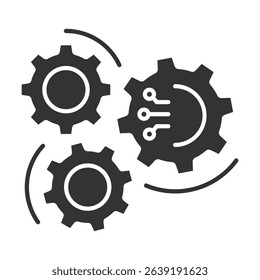 Automation Glyph Icon Element For Design