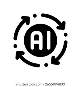 automation glyph icon. Strong and solid vector icon for websites, mobile interfaces, presentations, and visual branding. High quality and easy to edit.