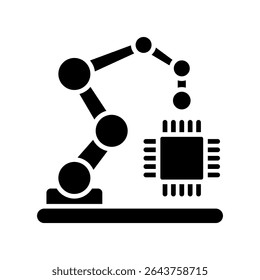 Automation glyph icon, use for machine learning, education, technology industry, UI, UX kit, app and web development, digital or print.
