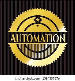 Automation gold emblem or badge. Vector Illustration. Detailed.