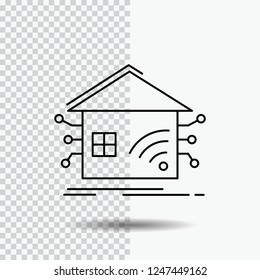 Automation, home, house, smart, network Line Icon on Transparent Background. Black Icon Vector Illustration