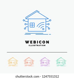 Automation, home, house, smart, network 5 Color Line Web Icon Template isolated on white. Vector illustration