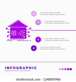 Automation, home, house, smart, network Infographics Template for Website and Presentation. GLyph Purple icon infographic style vector illustration.