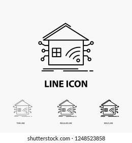 Automation, home, house, smart, network Icon in Thin, Regular and Bold Line Style. Vector illustration