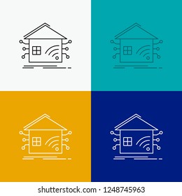 Automation, home, house, smart, network Icon Over Various Background. Line style design, designed for web and app. Eps 10 vector illustration