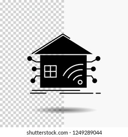 Automation, home, house, smart, network Glyph Icon on Transparent Background. Black Icon