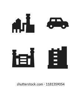 automation icon. 4 automation vector icons set. automobile and factory icons for web and design about automation theme