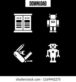 automation icon. 4 automation vector set. configuration, robot and machine icons for web and design about automation theme