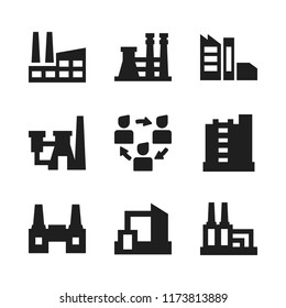 automation icon. 9 automation vector icons set. workflow and factory icons for web and design about automation theme
