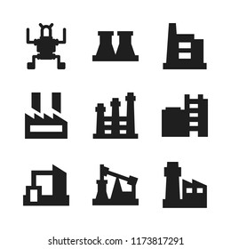 automation icon. 9 automation vector icons set. factory and robot icons for web and design about automation theme