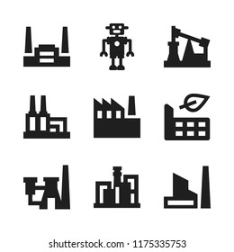 automation icon. 9 automation vector icons set. factory and robot icons for web and design about automation theme