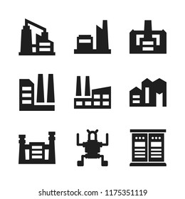 automation icon. 9 automation vector icons set. machine, factory and robot icons for web and design about automation theme