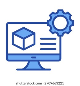 Icono de automatización Ilustración vectorial azul