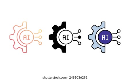 Automation icon design with white background stock illustration