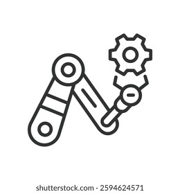 Automation, icon in line design. Automation, robotics, AI, process, system, technology, machine on white background vector. Automation, editable stroke icon