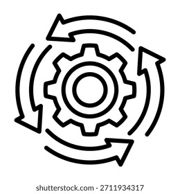 Ilustración vectorial de diseño de línea de iconos de automatización