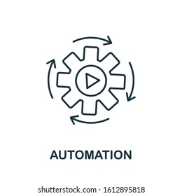 Automation icon. Line style symbol from productivity icon collection. Automation creative element for logo, infographic, ux and ui
