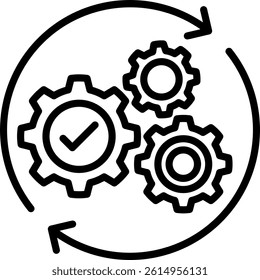 Automation Icon Line Vector Illustration