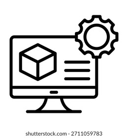 Ilustração de vetor de linha de ícone de automação