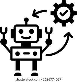 Ilustração de vetor misto de ícone de automação