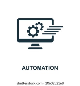 Automation icon. Monochrome sign from industry 4.0 collection. Creative Automation icon illustration for web design, infographics and more