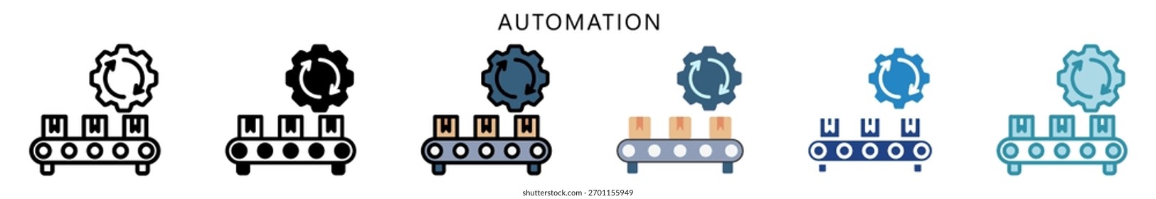 Ícone De Automação, Multi Estilo, Plano, Linha, Glifo, Lineal, Tom Duplo. Use Para O Desenvolvimento Moderno De Conceitos, Ui, Ux Web E Aplicativos.