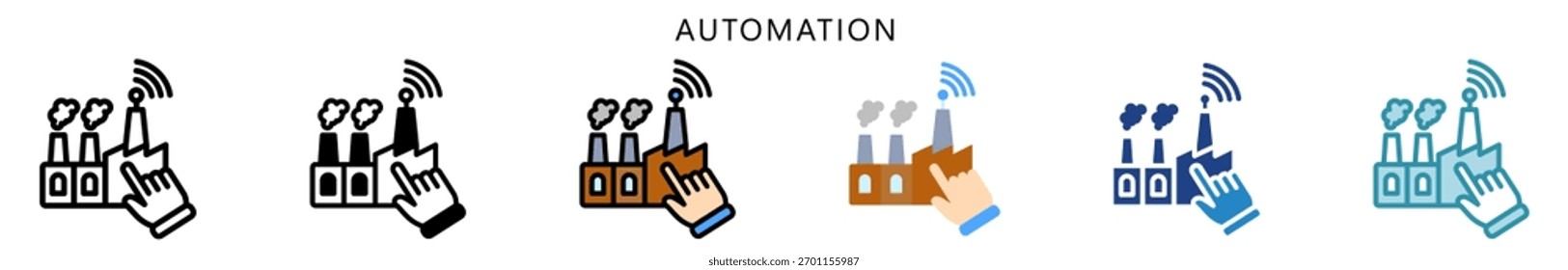 Ícone De Automação, Multi Estilo, Plano, Linha, Glifo, Lineal, Tom Duplo. Use Para O Desenvolvimento Moderno De Conceitos, Ui, Ux Web E Aplicativos.