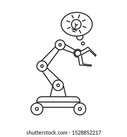 Automation icon. Outline thin line illustration. Isolated on white background. 