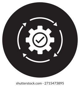 Ícone de automação, Automação de processos, Automação de fluxo de trabalho, Automação robótica, Otimização do sistema, vetor
