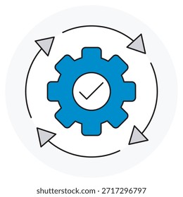 Ícone de automação, Automação de processos, Automação de fluxo de trabalho, Automação robótica, Otimização do sistema, vetor