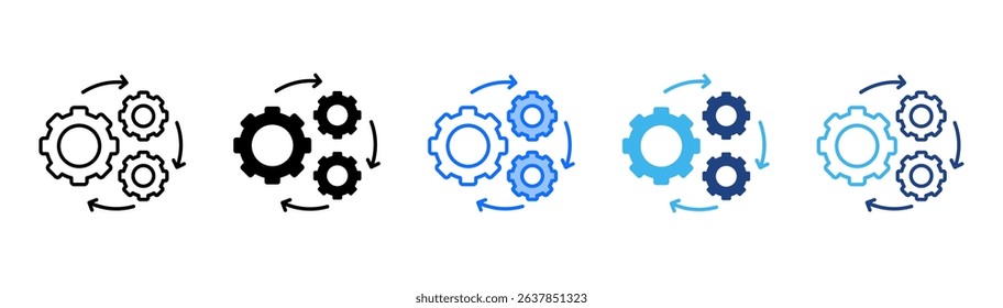 Automation Icon Set With Multiple Style For Design