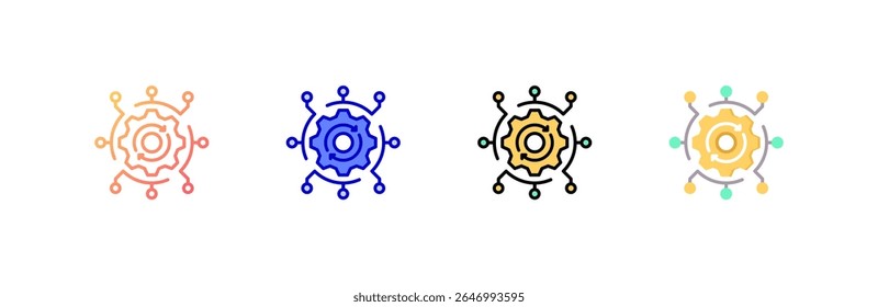 Ícone de automação definir coleção de vários estilos