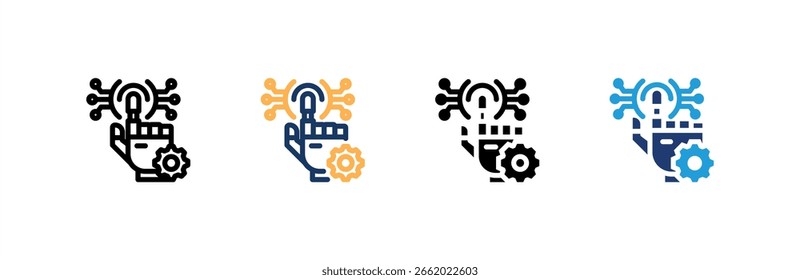 Automation icon set multiple style collection. Vector illustration.