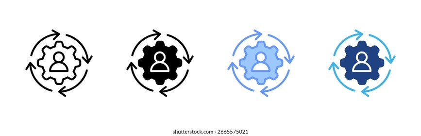 Automation icon set multiple style collection