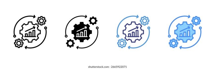 Automation icon set multiple style collection